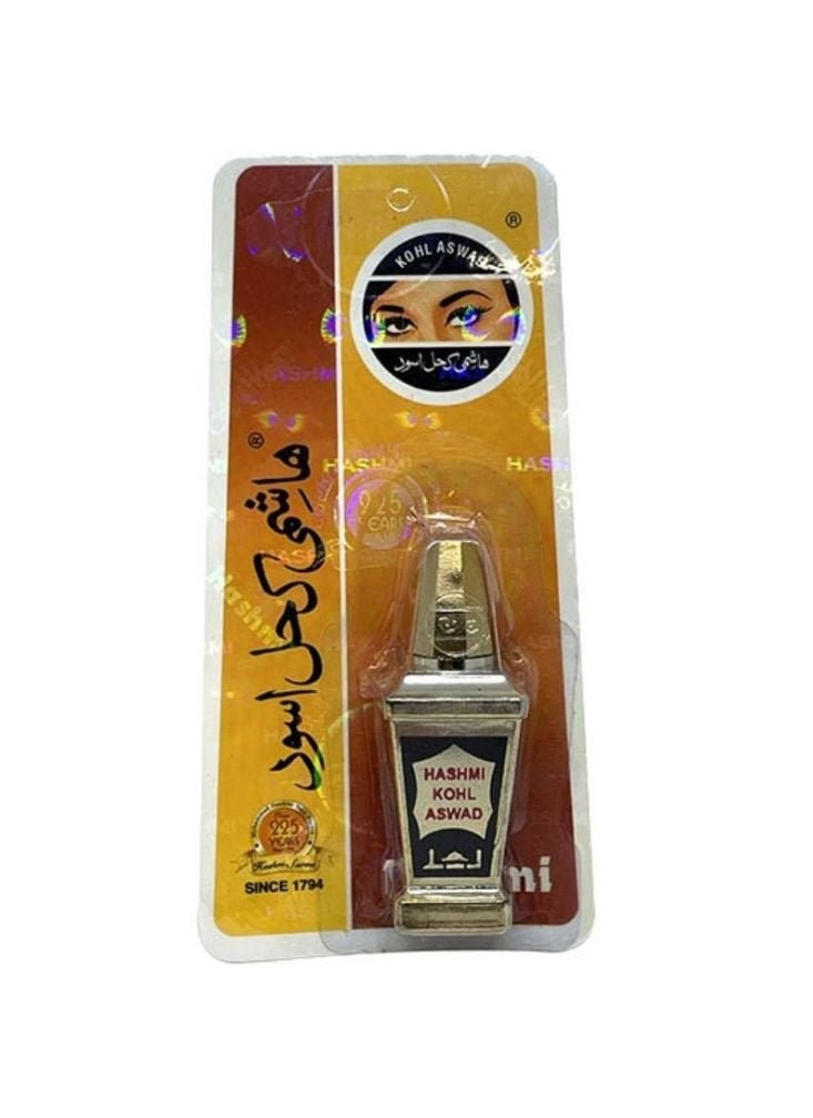 كحل هاشمي أسود – كحل أسود عشبي تقليدي للعناية بالعين، عبوة ذهبية سوداء، قطعة واحدة